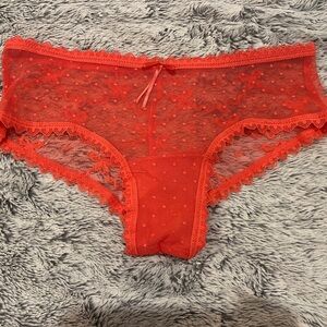 Victoria's Secret coral Lace Sheer Panties XS